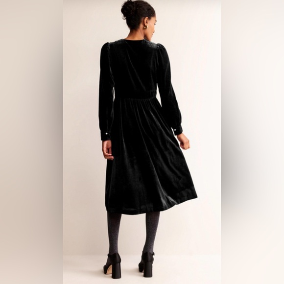Boden Elise Velvet Midi Dress Size 12P - Picture 2 of 12